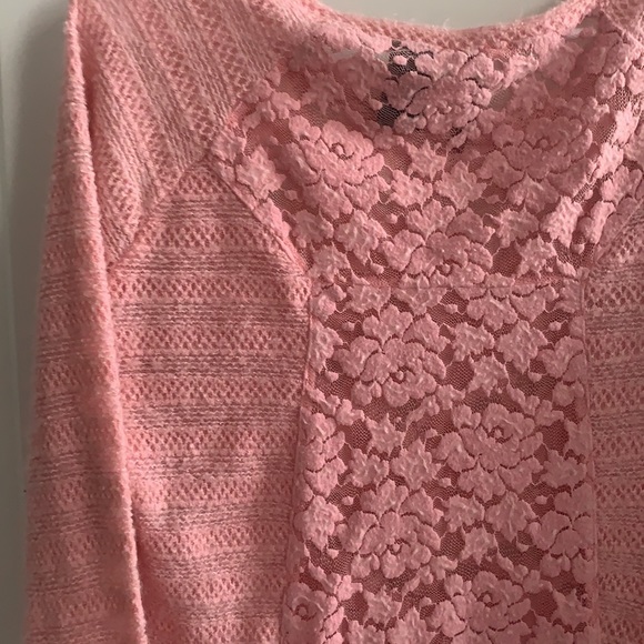 Light Pink Floral Knot Sweater | Size: M - Picture 7 of 7